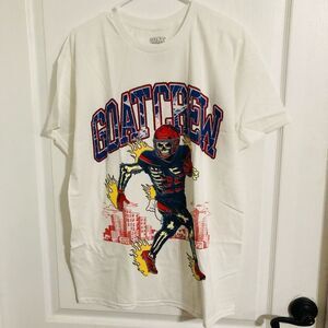 Brand New Goat Crew Grid Iron White Short Sleeve Tshirt‎ Size Large